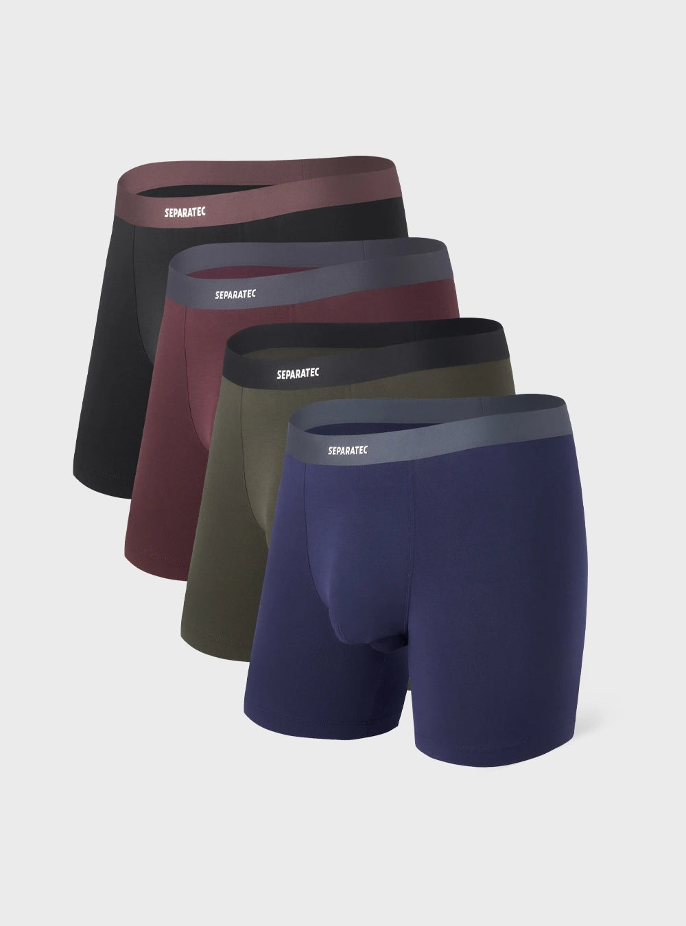Waistfree™ Seamless Bamboo Rayon Boxer Briefs 4 Pack