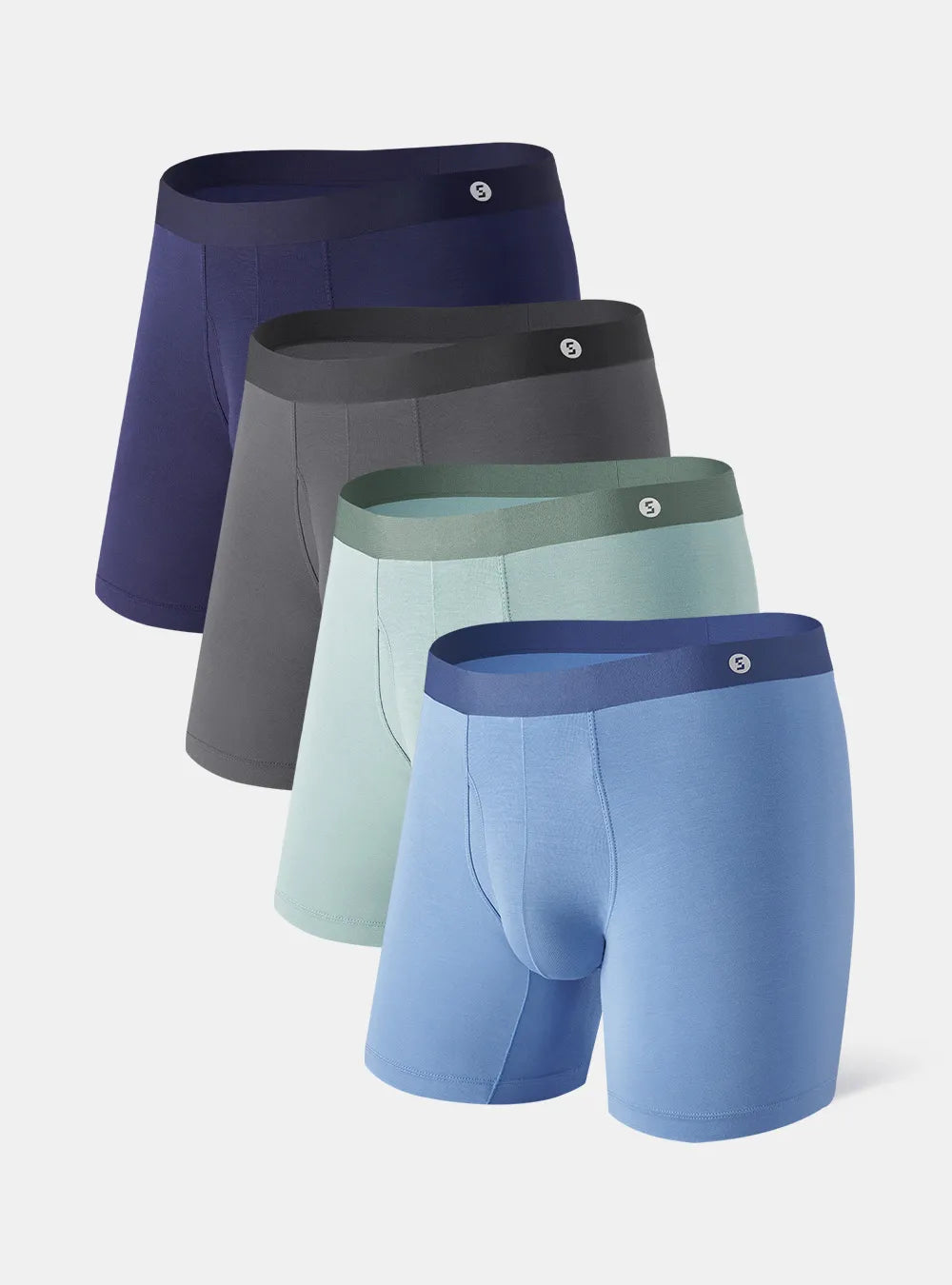 CradleFit Pouch 60S Modal WaistFree™ Seamless Open Fly Boxer Briefs 4 Pack